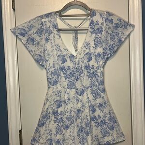 Altar'd State Blue Floral Jumpsuit